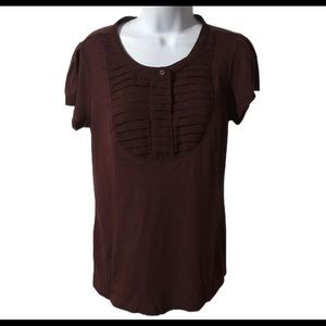 Chocolate Brown Banana Republic Ruffle Shirt